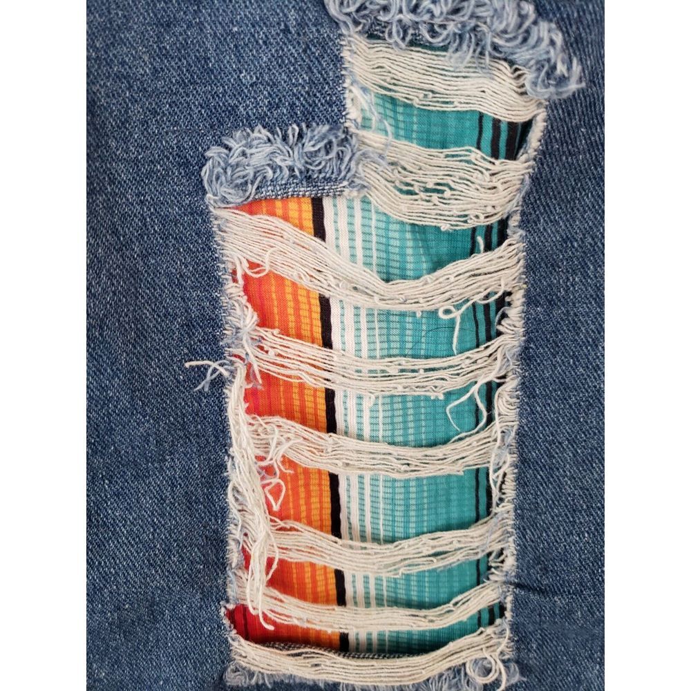 crazy train denim skirt mini distressed southwest‎ western - Picture 4 of 9